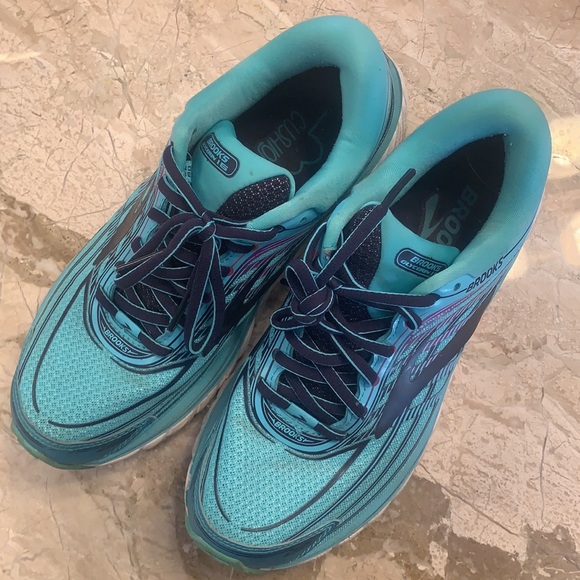 [Brooks] super glycerine 15 running shoes navy aqua - Picture 2 of 3
